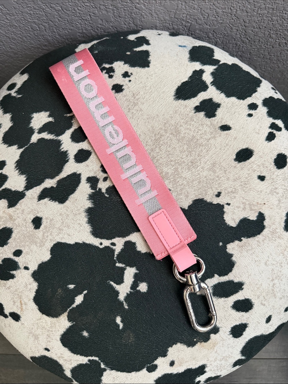 lululemon athletica Pink and Silver Key/Card Wristlet Strap